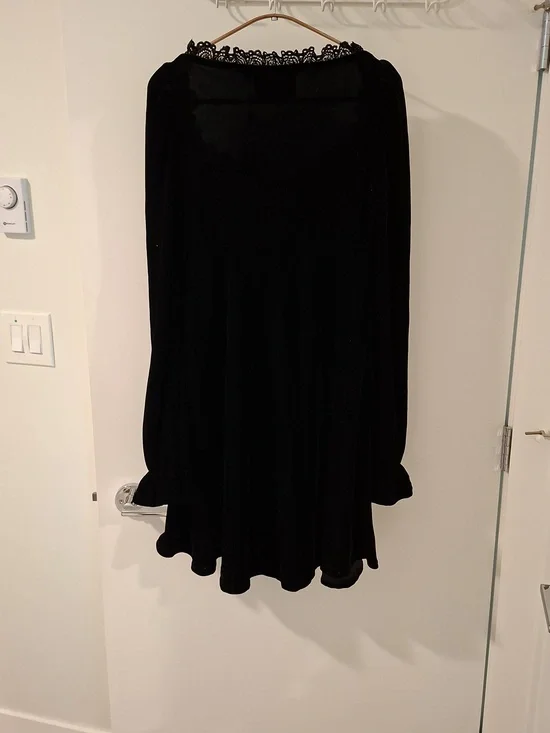 NWT Killstar "Imperia" Long-sleeve Black Velvet Babydoll Mini Dress (Size S) - Picture 11 of 13